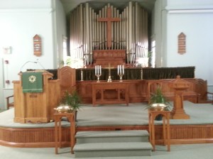 Front of the Sanctuary at Frenchtown Presbyterian Church